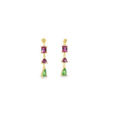 Colourful Pear Drop Statement Stud Earrings