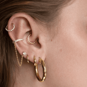 Ear Cuff with Stud Chain Earring - Single