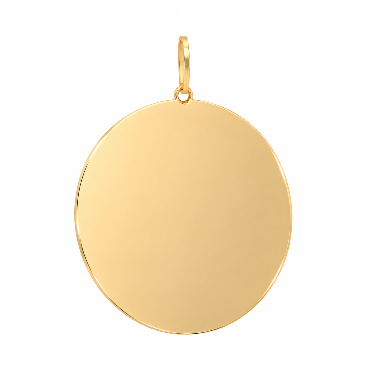 10K Gold Engravable Large Round Charm
