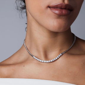 Tennis Bold Curb Necklace