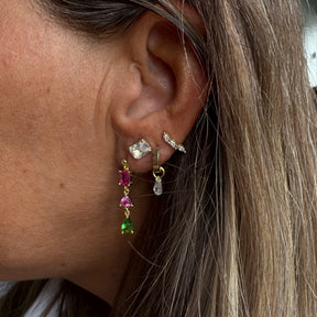 Colourful Pear Drop Statement Stud Earrings