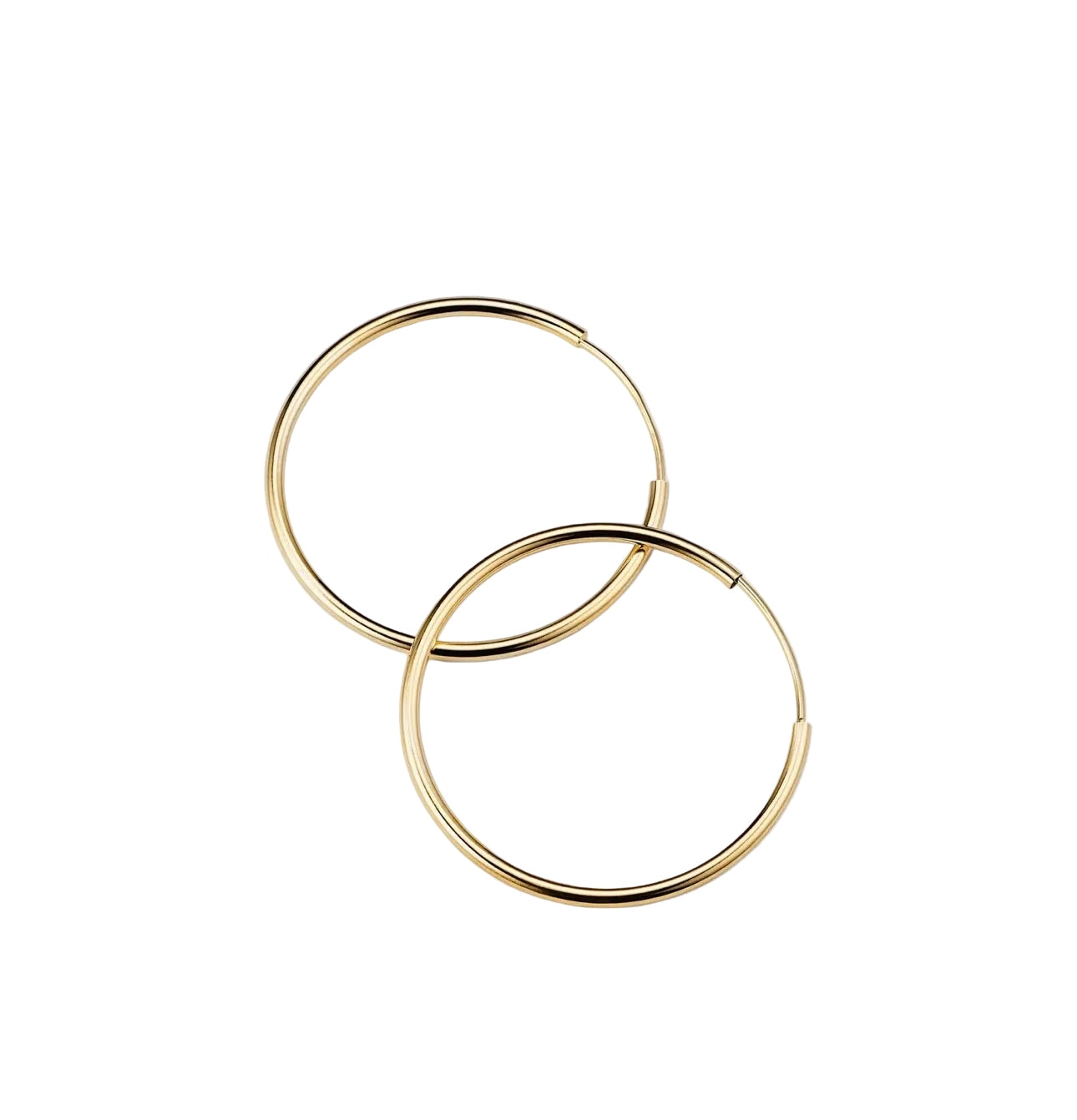10K Yellow Gold Tube Sleeper Earrings