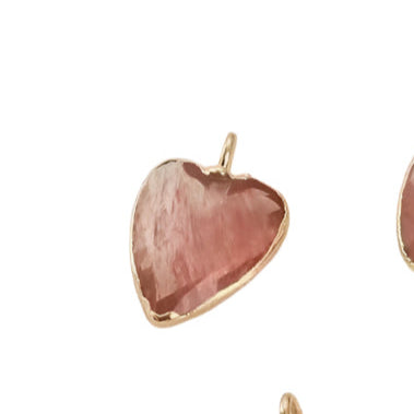Pink Stone Heart Charm