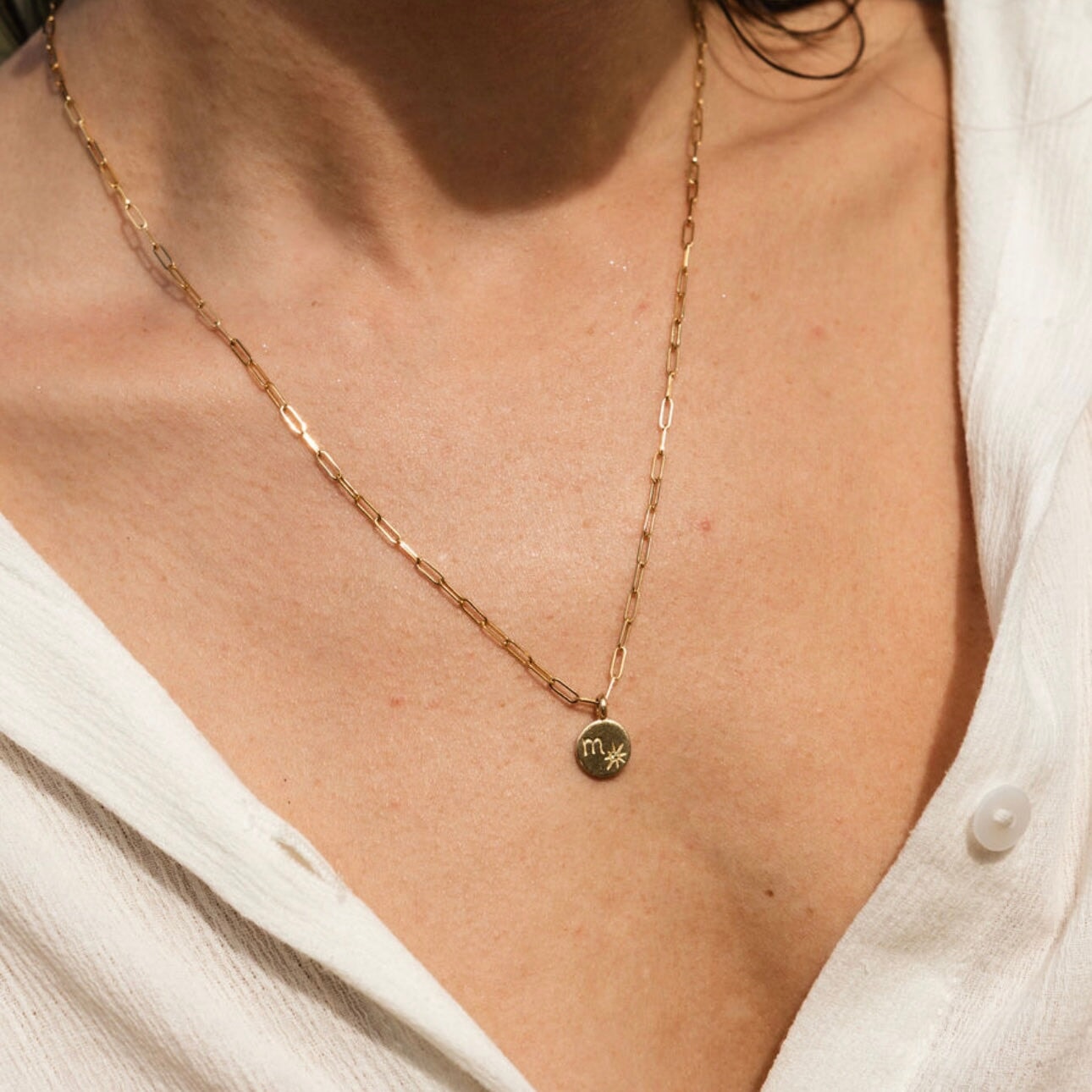 10K Initial Letter Charm