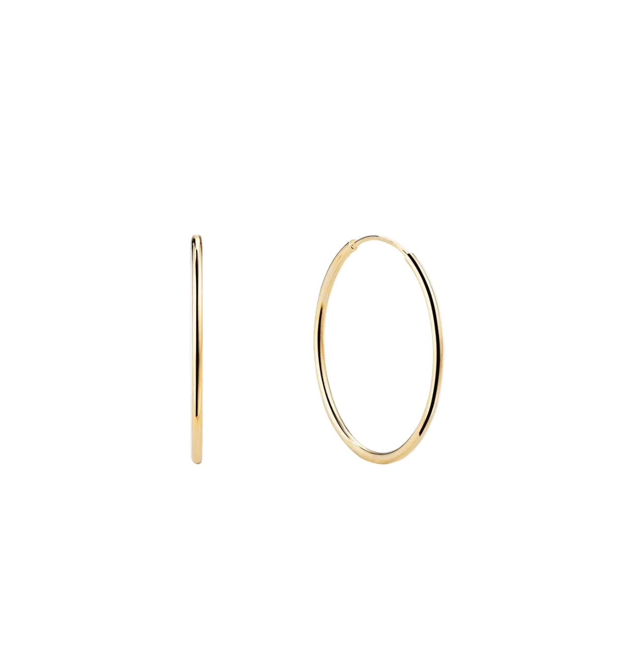 10K Yellow Gold Tube Sleeper Earrings