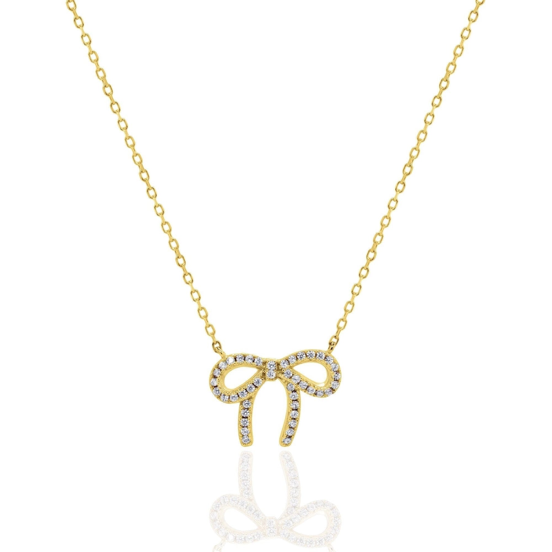 Sparkly Bow Necklace