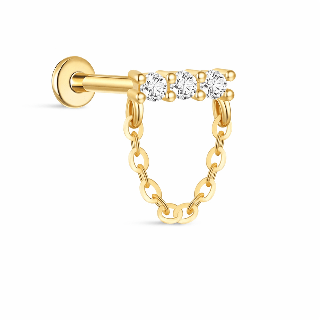 Pavé Chain Link Stud- Single