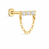 Pavé Chain Link Stud- Single