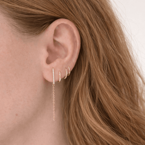 Fine Chain Drop Stud-  Single
