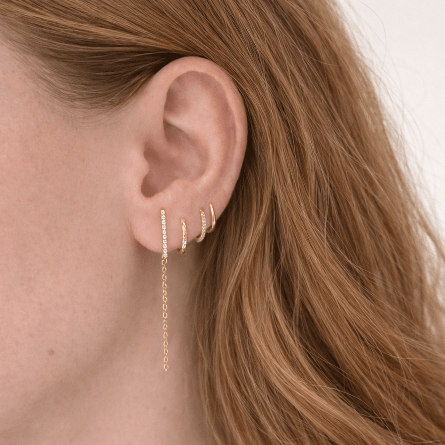 Fine Chain Drop Stud-  Single