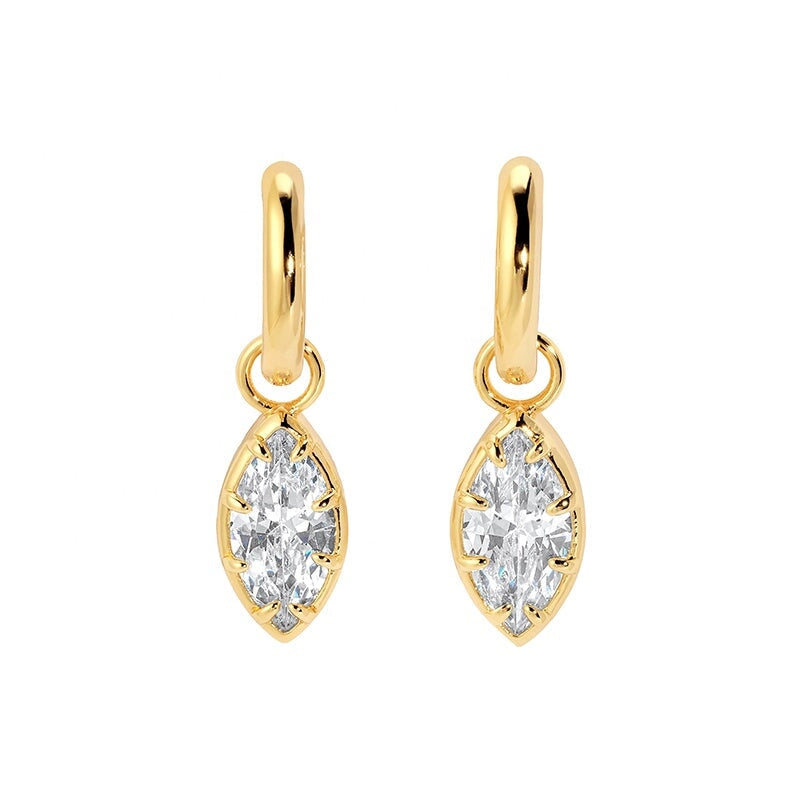 Sparkly Marquise Single Hoop Charm