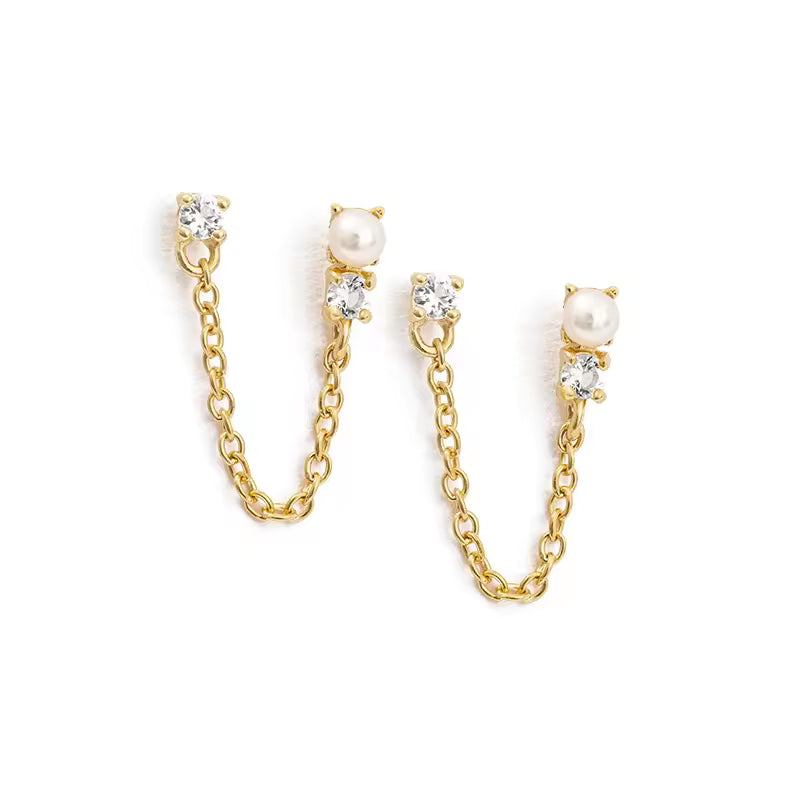 Pearl CZ Connecters-  Single