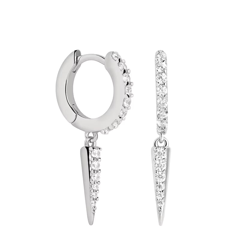 Crystal Spike Drop Huggie Hoops