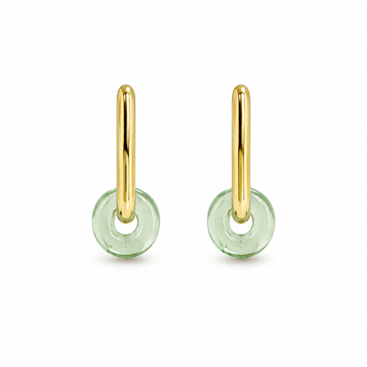Hand-Torched Emerald Green Foam U Hoops