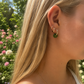 Hand-Torched Green Glass Hoops