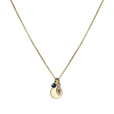 14K Hold the Light Sapphire and Diamond Engravable Necklace
