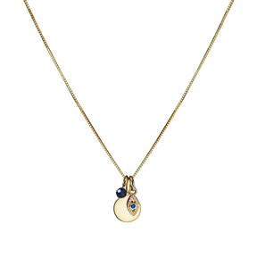 14K Hold the Light Sapphire and Diamond Engravable Necklace