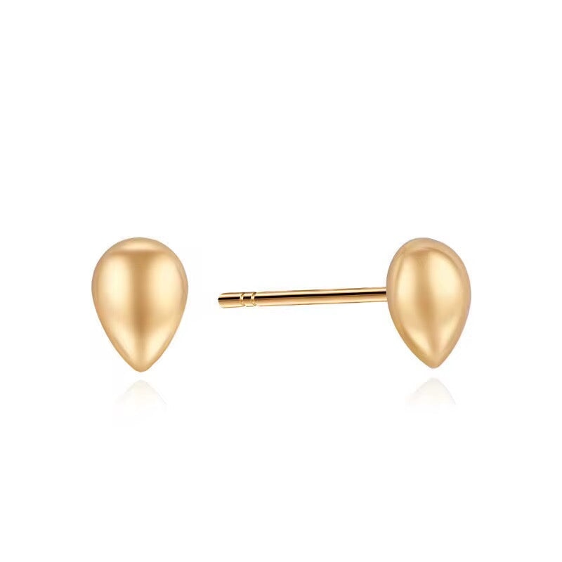 10K Gold Teardrop Stud Earrings