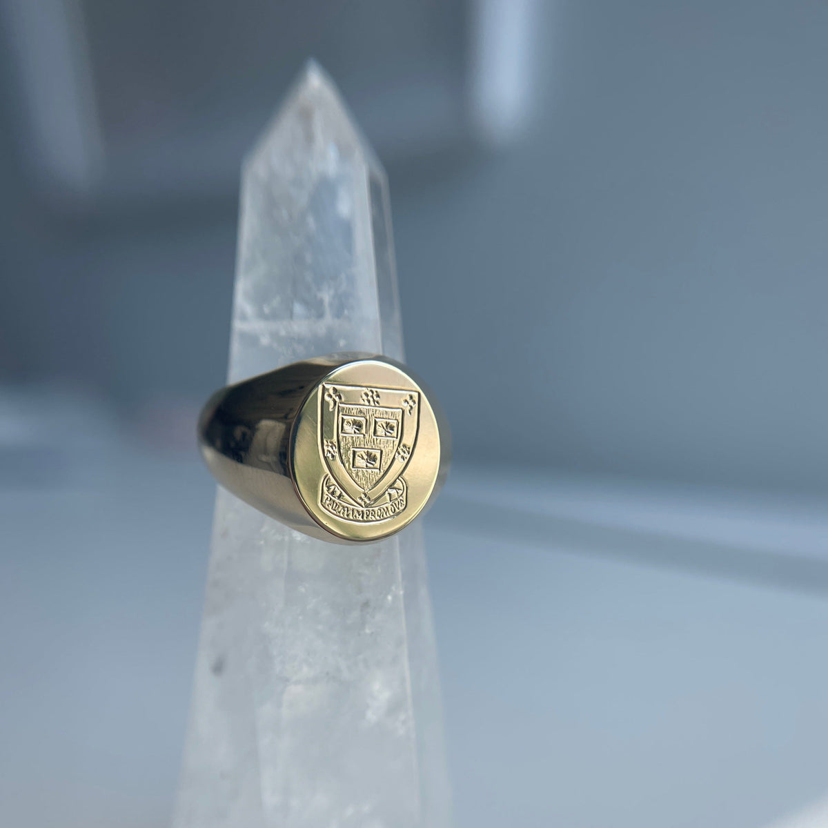 Markham Family Crest Signet Ring - GOLD