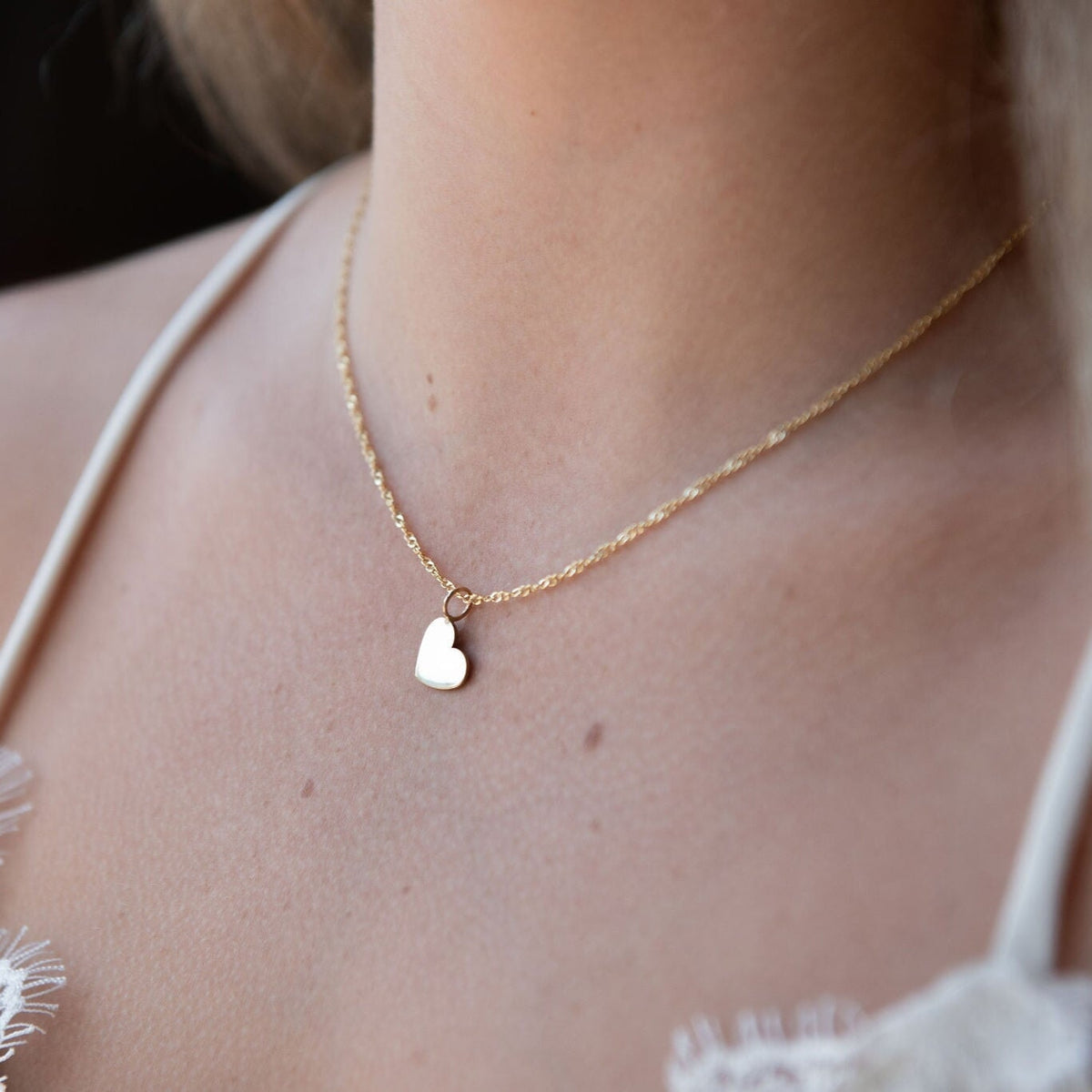 10K Gold Engravable Heart Charm