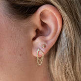 Chain Drop Stud Earrings