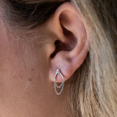 Chain Drop Stud Earrings