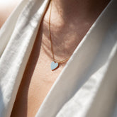 14K Gold Engravable Heart Necklace