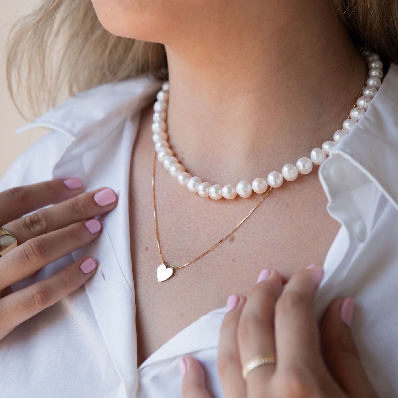 14K Gold Engravable Heart Necklace