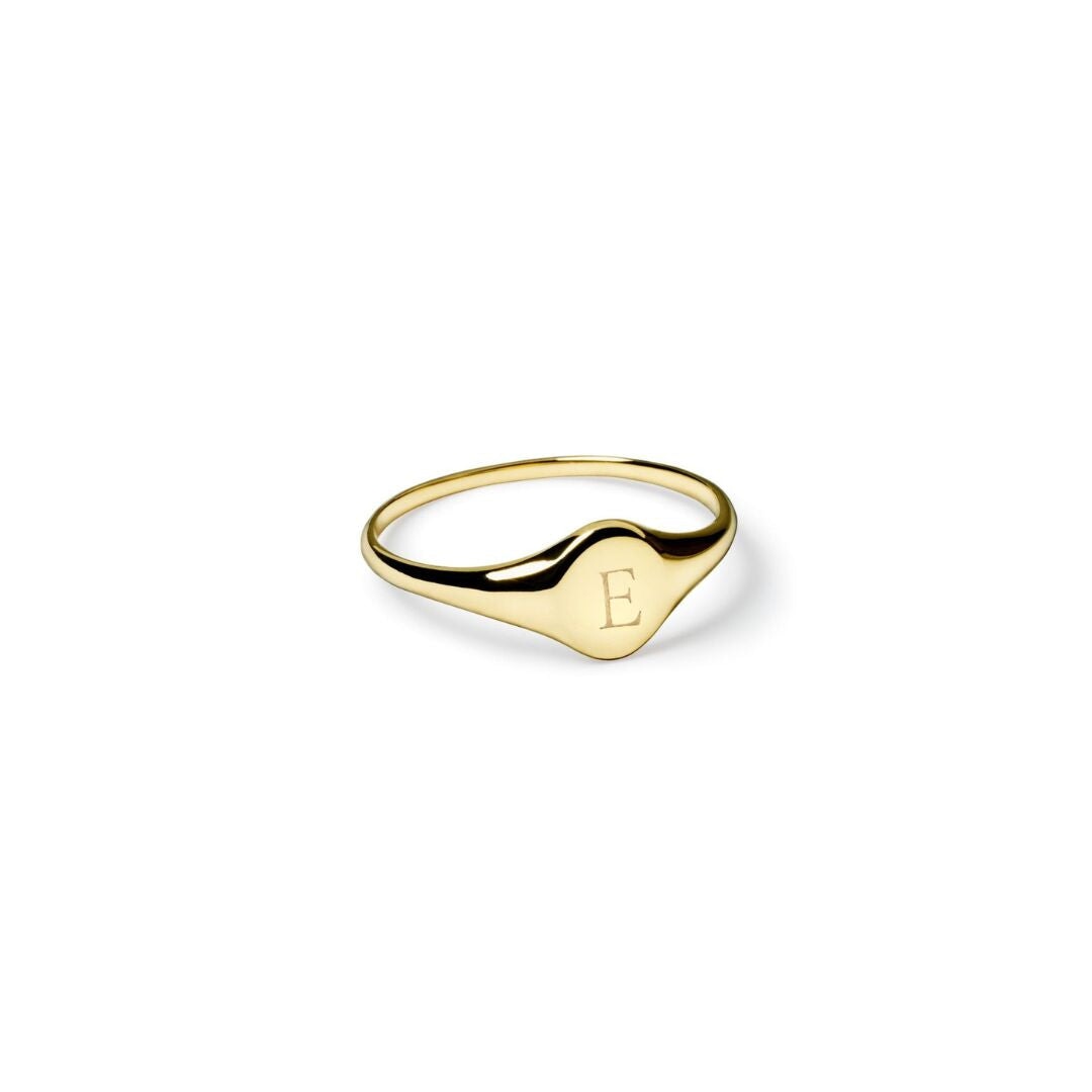 Solid Gold Lenny Signet Ring