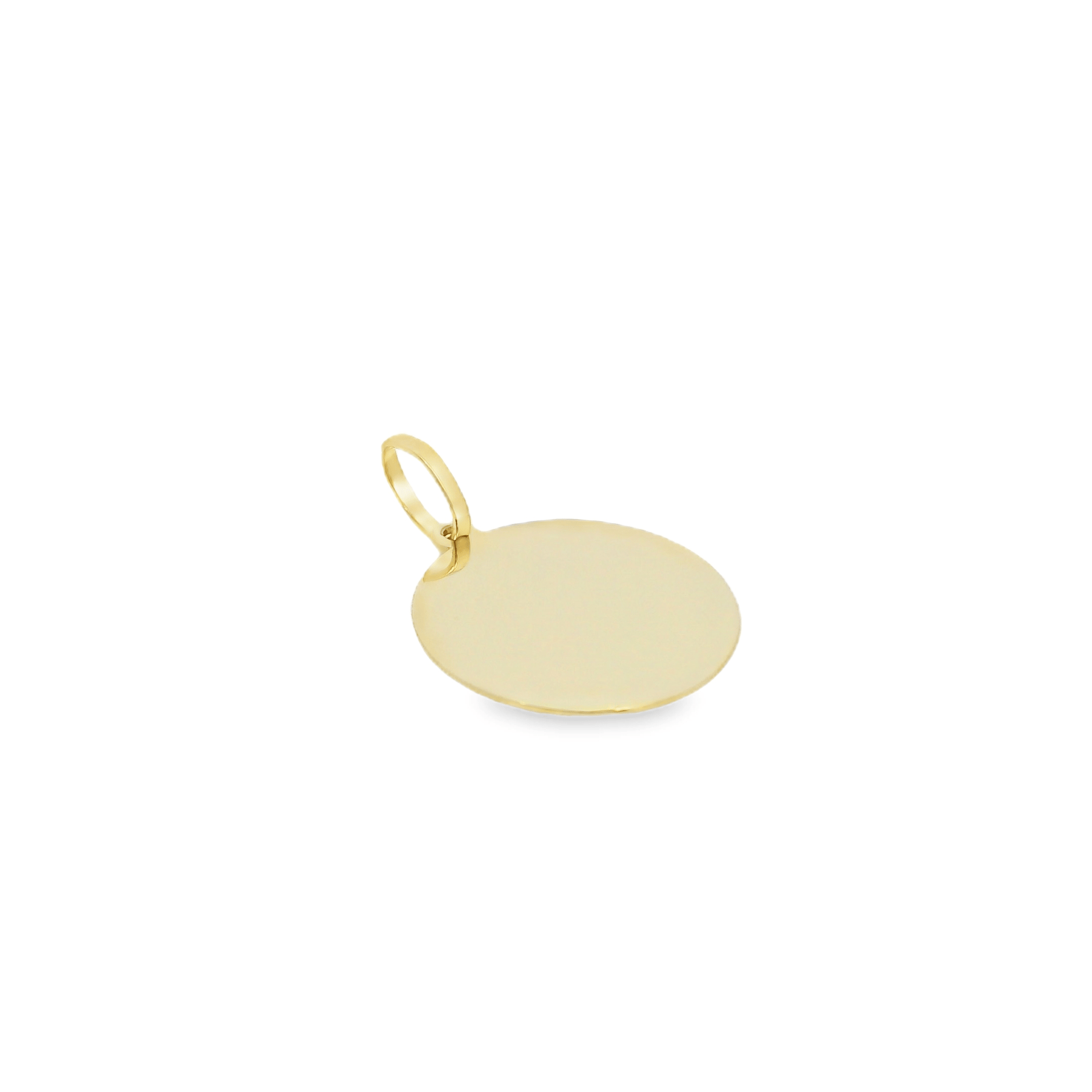 10K Gold Engravable Medium Round Charm