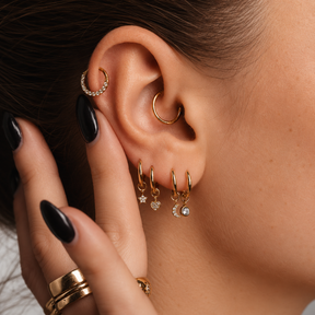 Taylor Single Tiny Hoop with Charm