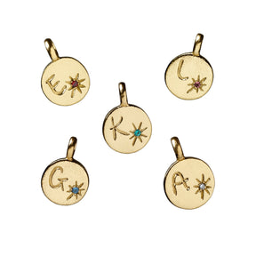 10K Initial Letter Charm