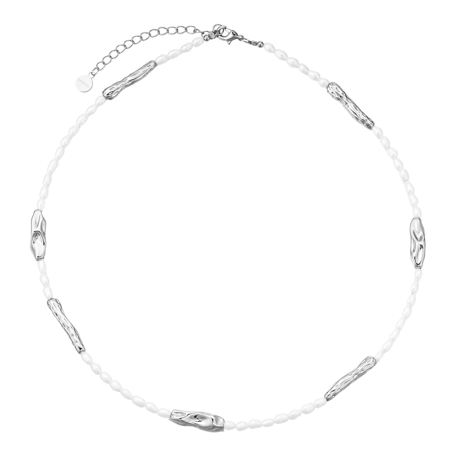 Pearl & Organic Bar Necklace