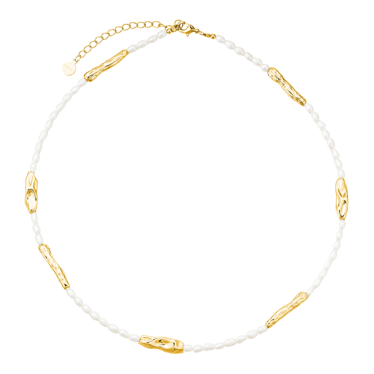 Pearl & Organic Bar Necklace