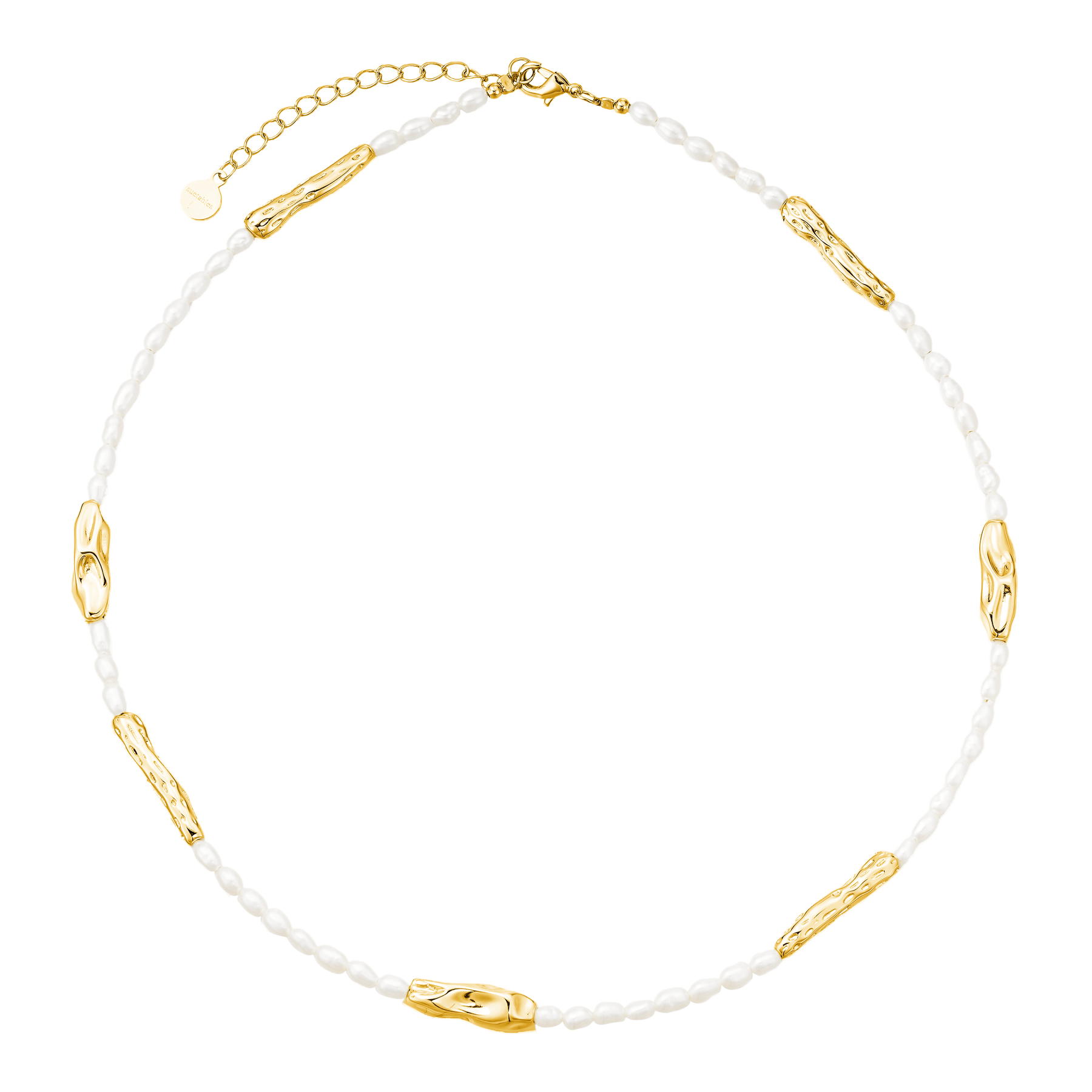 Pearl & Organic Bar Necklace