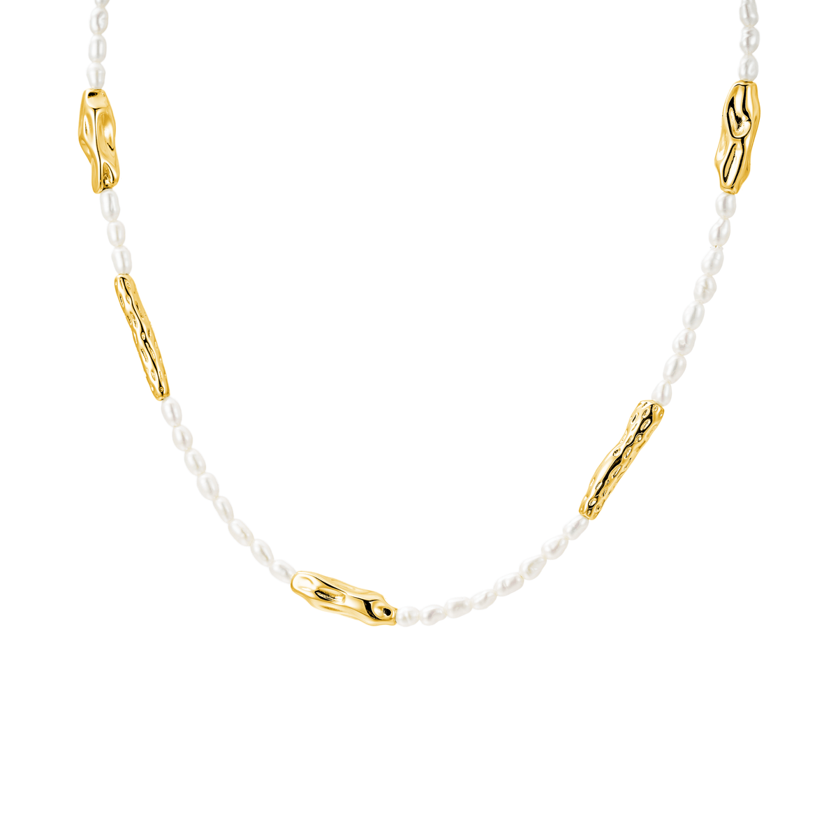 Pearl & Organic Bar Necklace