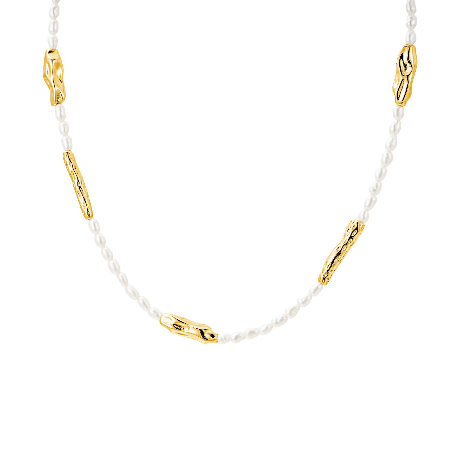 Pearl & Organic Bar Necklace