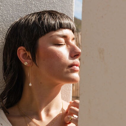 Pearl & Shell Threader Earrings