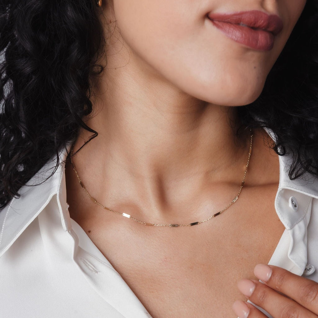10K Shiny Multi Bar Necklace