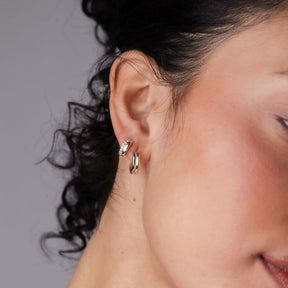 Mixed Metal Sparkly Hoops