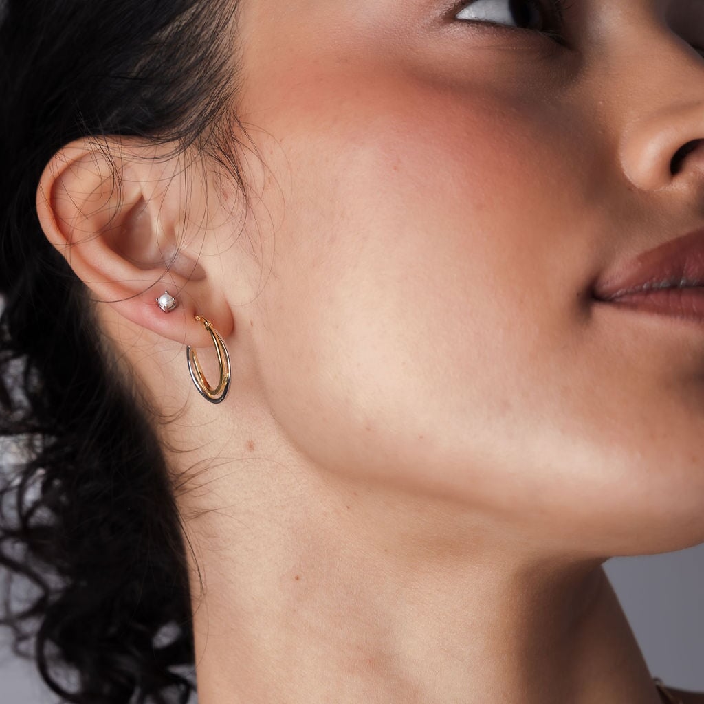 Mixed Metal Crossover Hoops