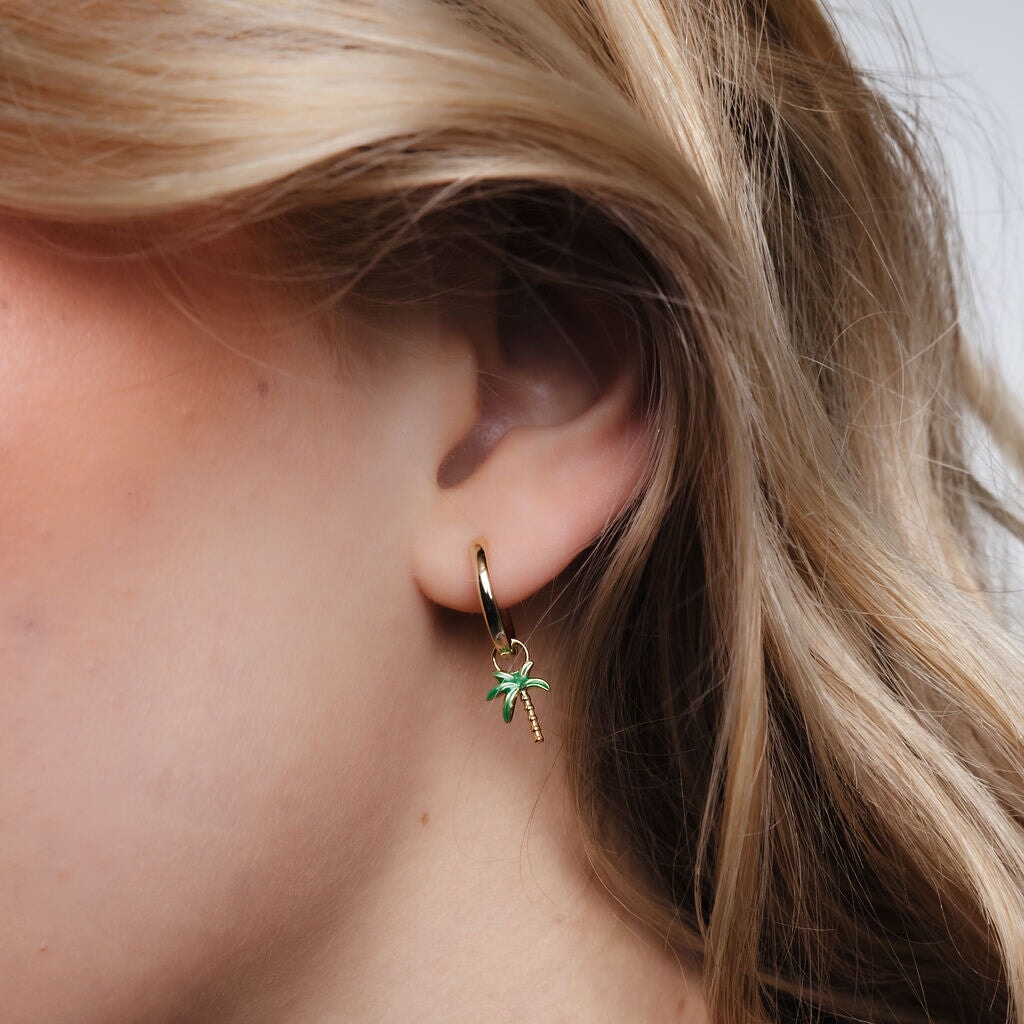 Palm Tree Hoop Single Charm