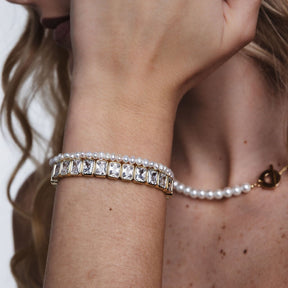 Emerald Cut Tennis Stretchy Bracelet