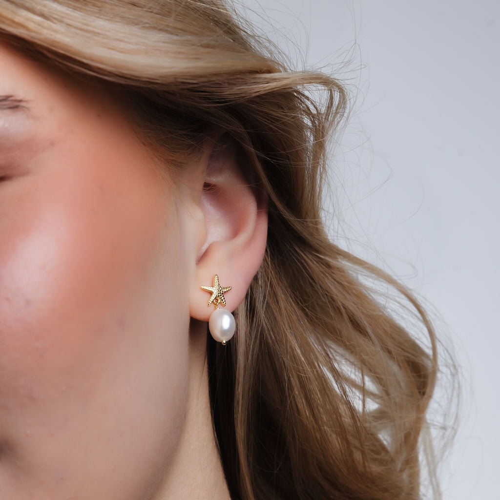 Starfish Pearl Studs