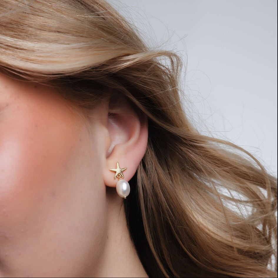 Starfish Pearl Studs