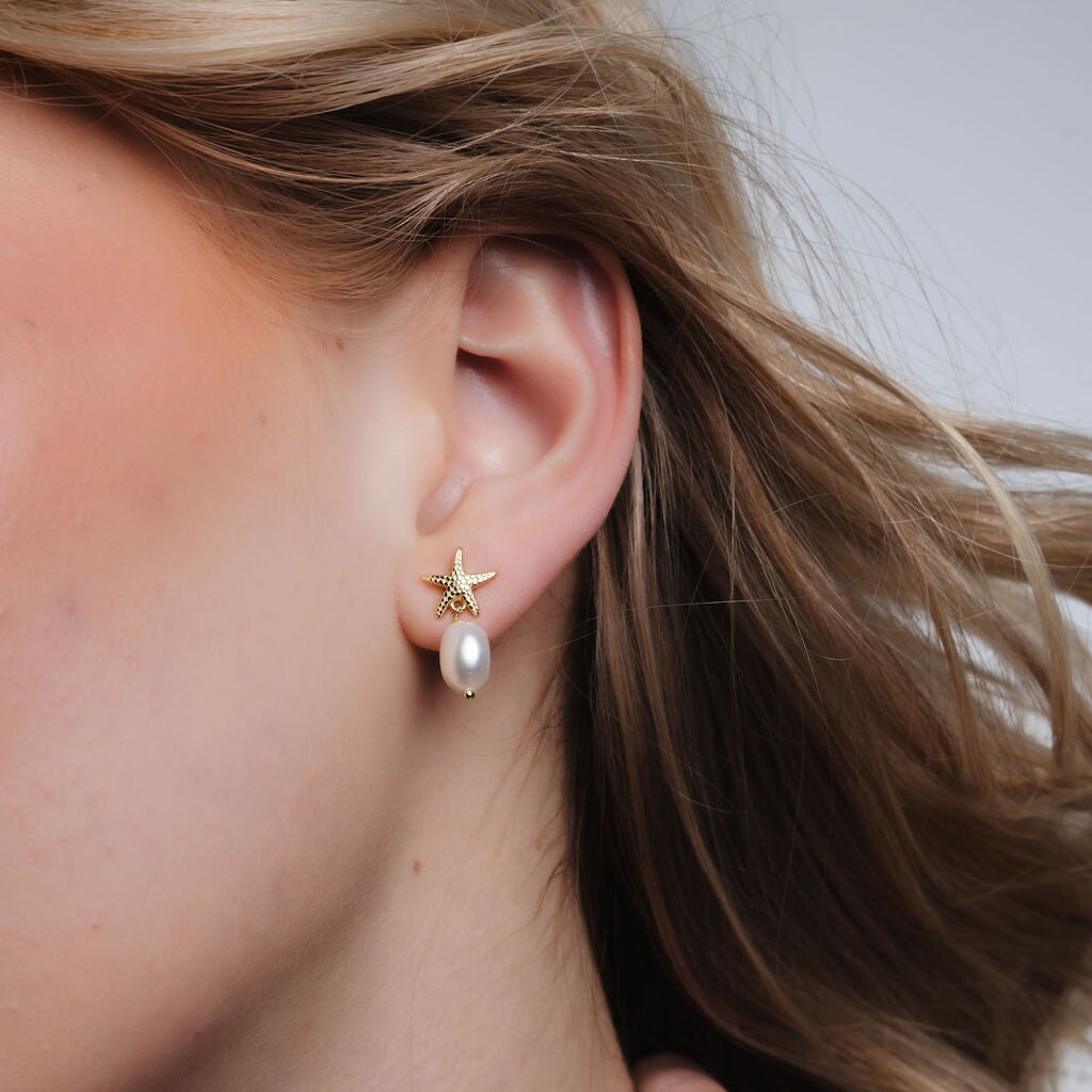 Starfish Pearl Studs