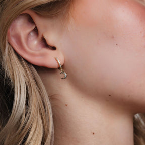 Galaxy Moon & Star Drop Hoops