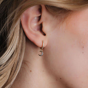 Galaxy Moon & Star Drop Hoops