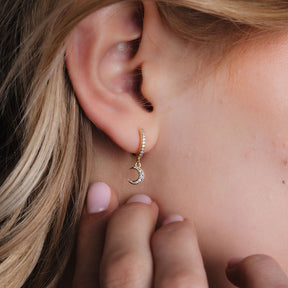 Galaxy Moon & Star Drop Hoops