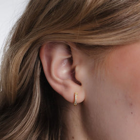 Cross Double huggie hoops
